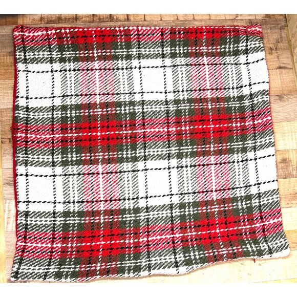 Other - Red Plaid Decorative Throw Pillow Cover With Zipper Closure